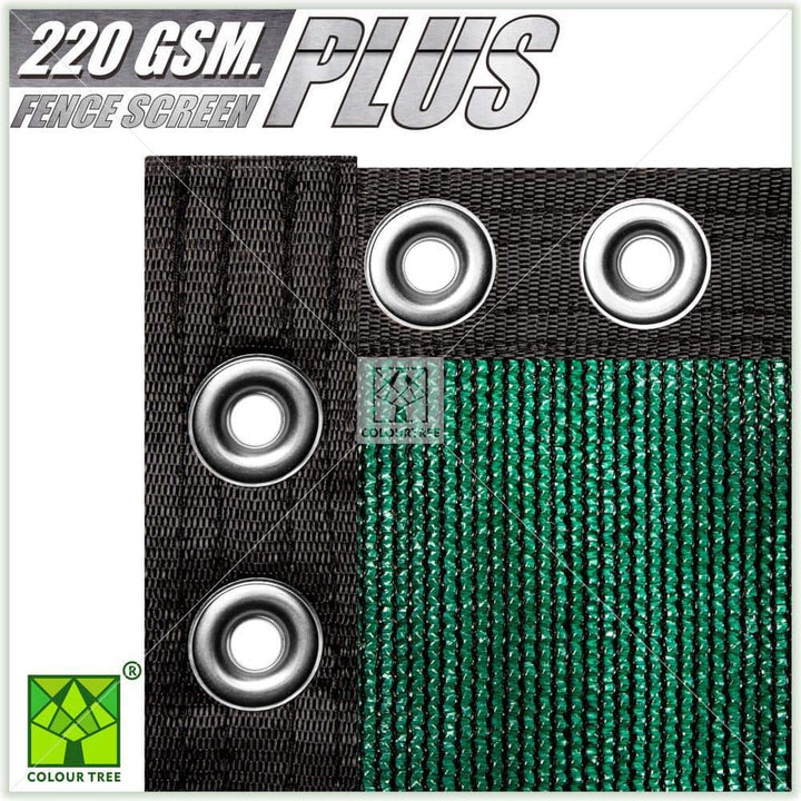 COLOURTREE 8 ft. x 50 ft. Heavy-Duty PLUS Green Privacy Fence Screen Mesh Fabric with Extra-Reinforced Grommets for Garden Fence
