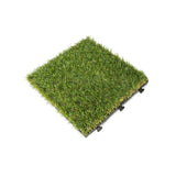 Courtyard Casual 1 ft. x 1 ft. Vinyl Grass Deck Tile in Green (9-Piece)