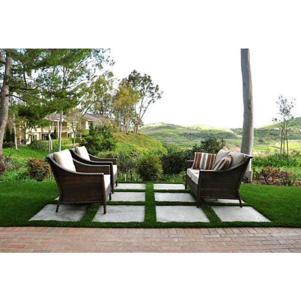 GREENLINE ARTIFICIAL GRASS Supreme 2.5-90 Fescue 15 ft. Wide x Cut to Length Green Artificial Grass Carpet