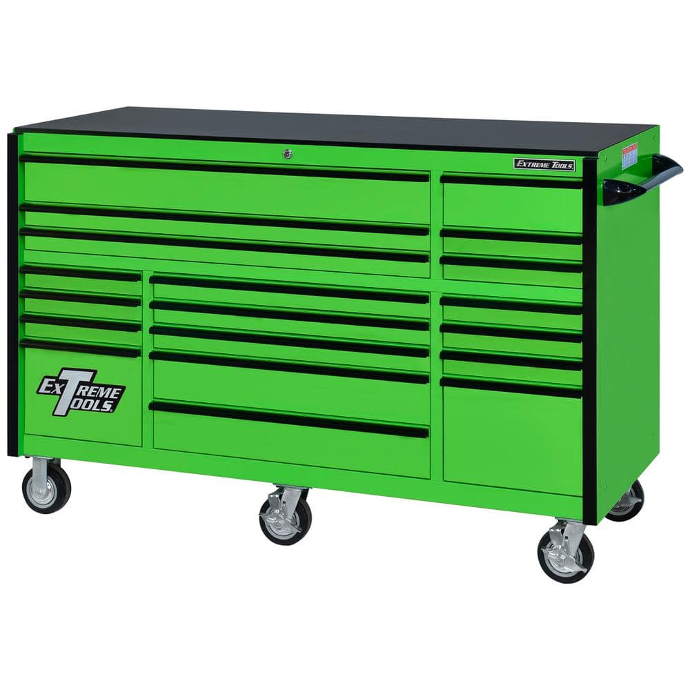 Extreme Tools RX Series 72 in. W x 25 in. D 19-Drawer Rolling Cabinet Tool Chest in Green with Black Handles