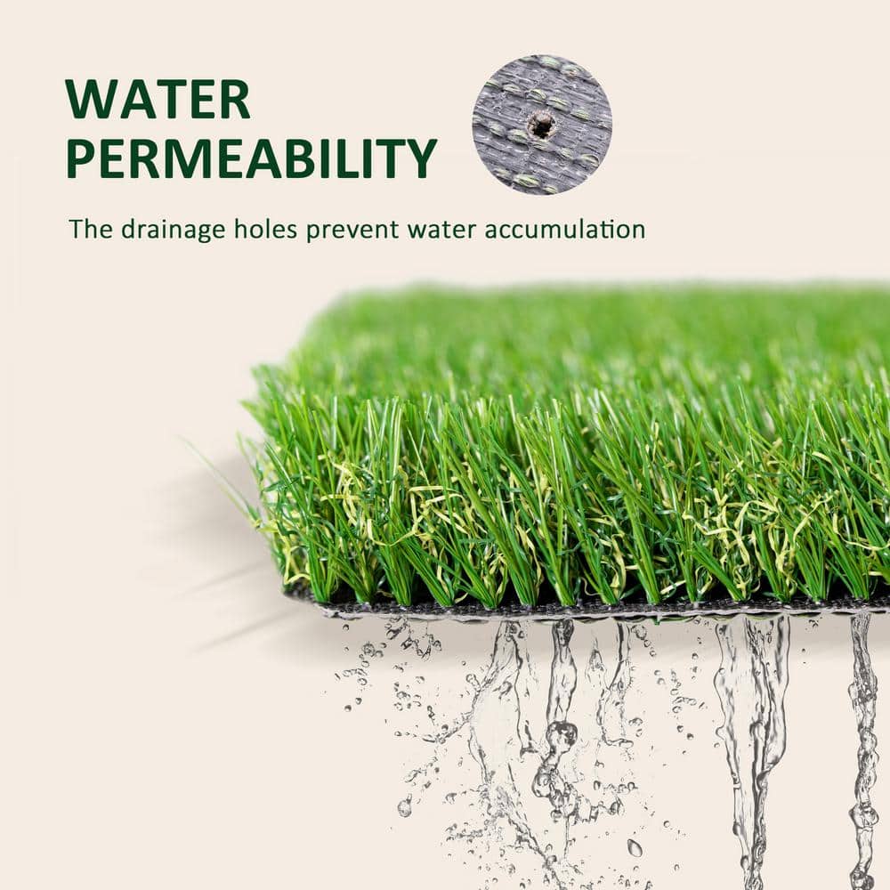 Huluwat 3 ft. x 10 ft. Green Thick Realistic Artificial Grass Rug with Simulated Look and Feel UV Protection 1.25" Pile Height