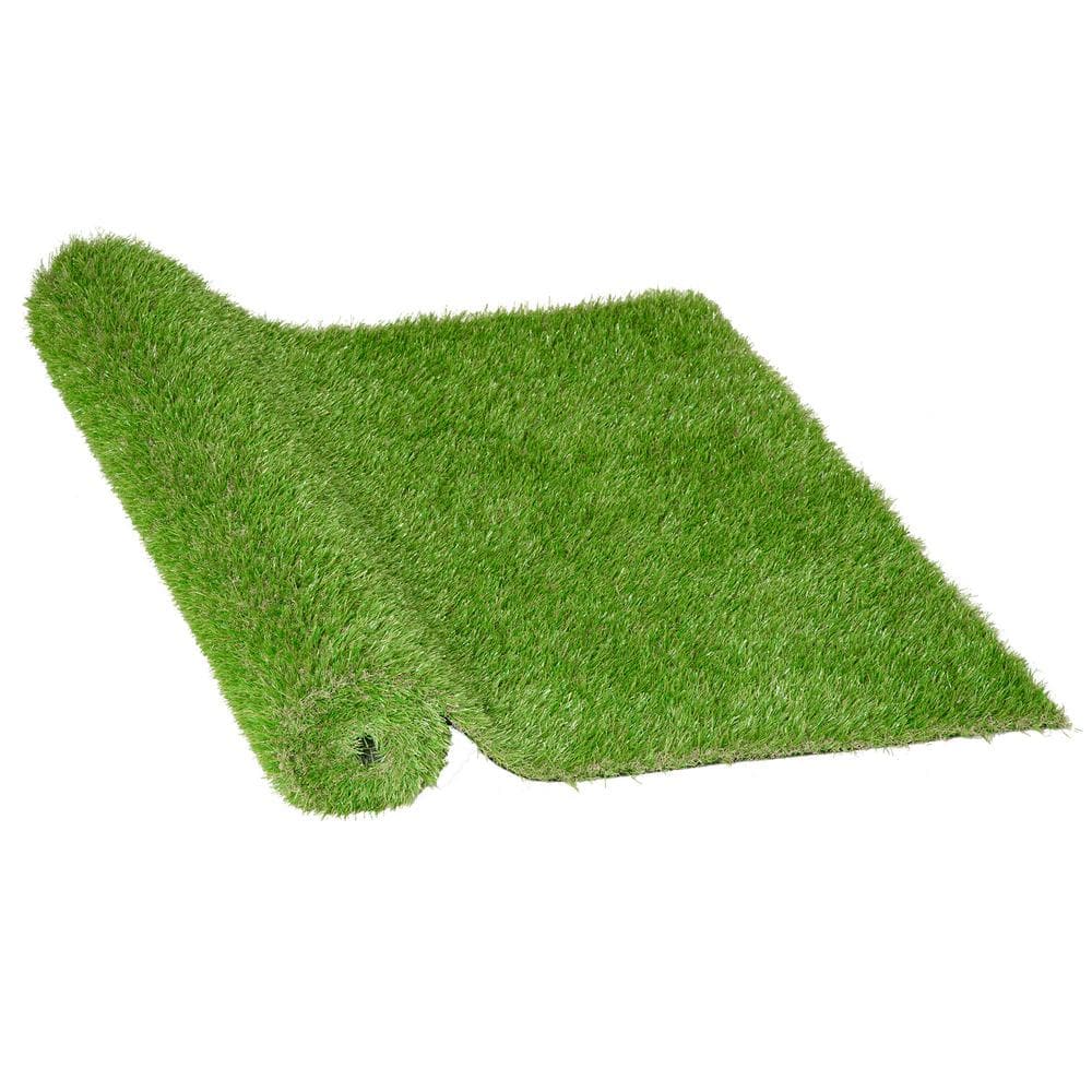 Huluwat 3 ft. x 10 ft. Green Thick Realistic Artificial Grass Rug with Simulated Look and Feel UV Protection 1.25" Pile Height