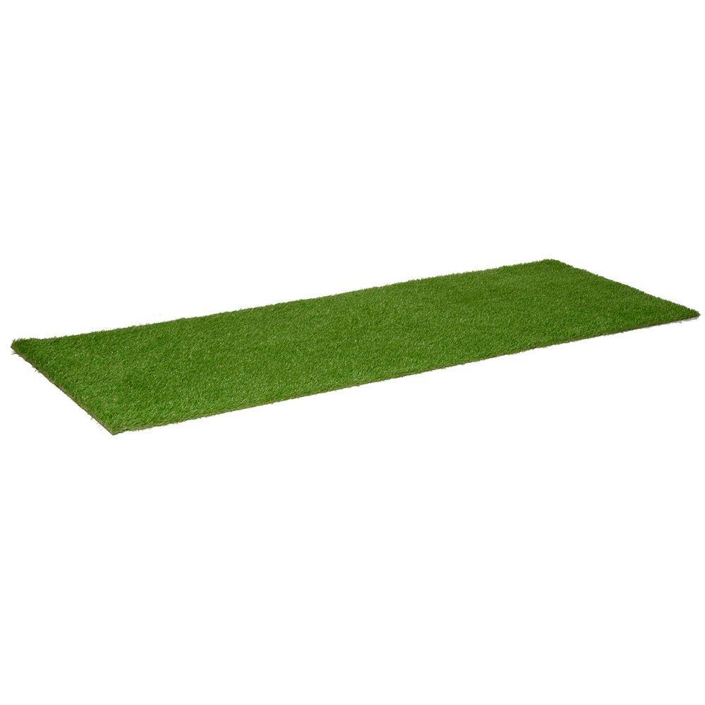 Huluwat 3 ft. x 10 ft. Green Thick Realistic Artificial Grass Rug with Simulated Look and Feel UV Protection 1.25" Pile Height