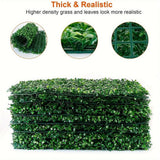 ITOPFOX 12-Piece Green Artificial Boxwood Hedge Plant Grass Backdrop Fence Privacy Screen Grass for Balcony Garden Fence