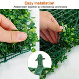 ITOPFOX 12-Piece Green Artificial Boxwood Hedge Plant Grass Backdrop Fence Privacy Screen Grass for Balcony Garden Fence
