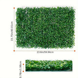 ITOPFOX 12-Piece Green Artificial Boxwood Hedge Plant Grass Backdrop Fence Privacy Screen Grass for Balcony Garden Fence