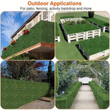 ITOPFOX 12-Piece Green Artificial Boxwood Hedge Plant Grass Backdrop Fence Privacy Screen Grass for Balcony Garden Fence
