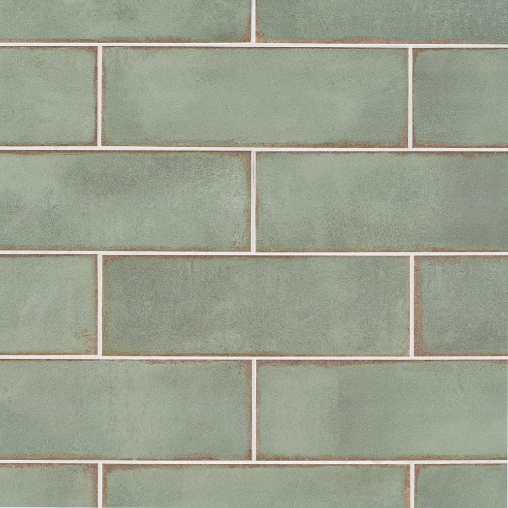 Santa Fe Green 3.93 in. x 11.96 in. Polished Ceramic Wall Tile (10.76 sq. ft./Case)
