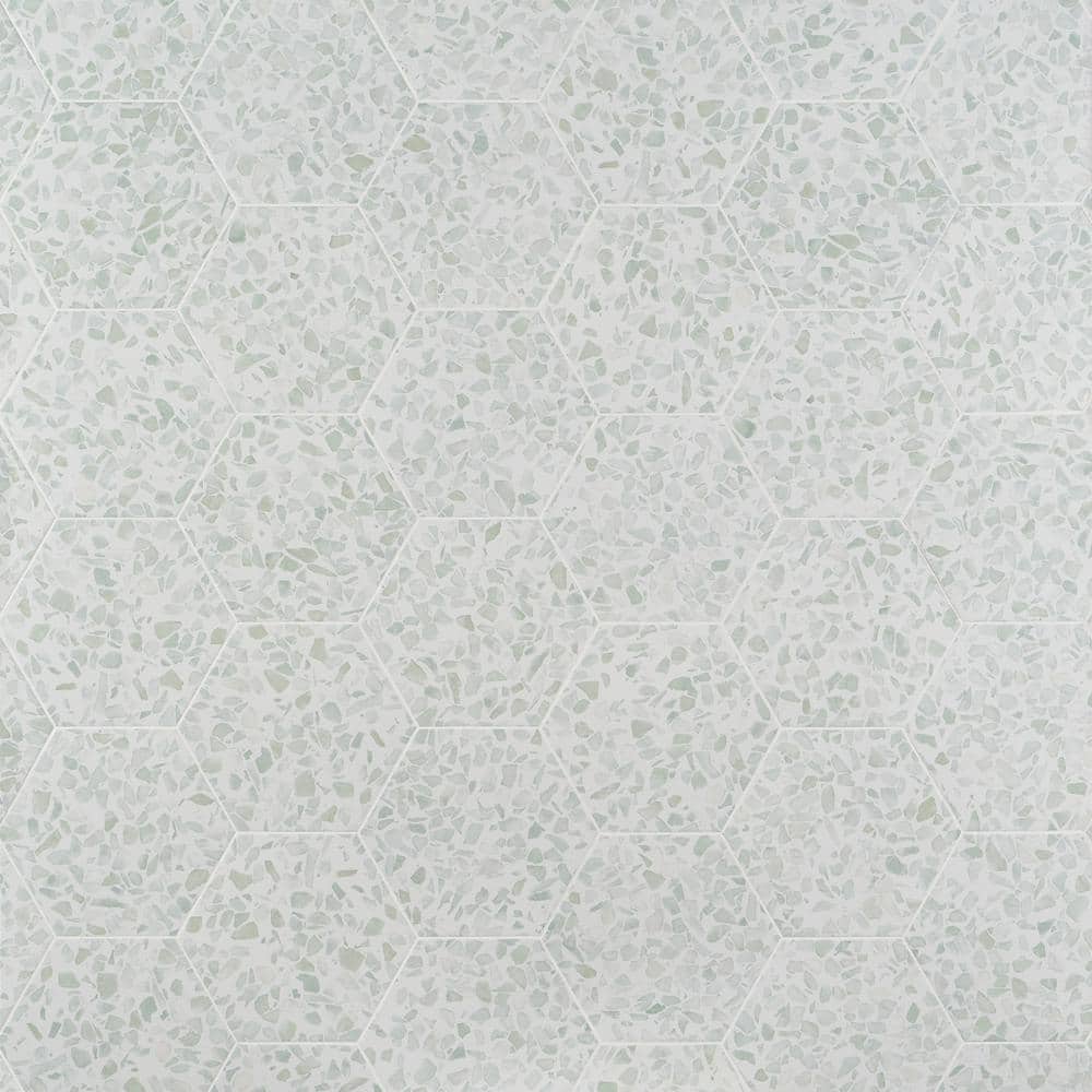 Ivy Hill Tile Fusion Hex Green Terrazzo 9.13 in. x 10.51 in. Matte Porcelain Floor and Wall Tile (8.07 sq. ft./Case)