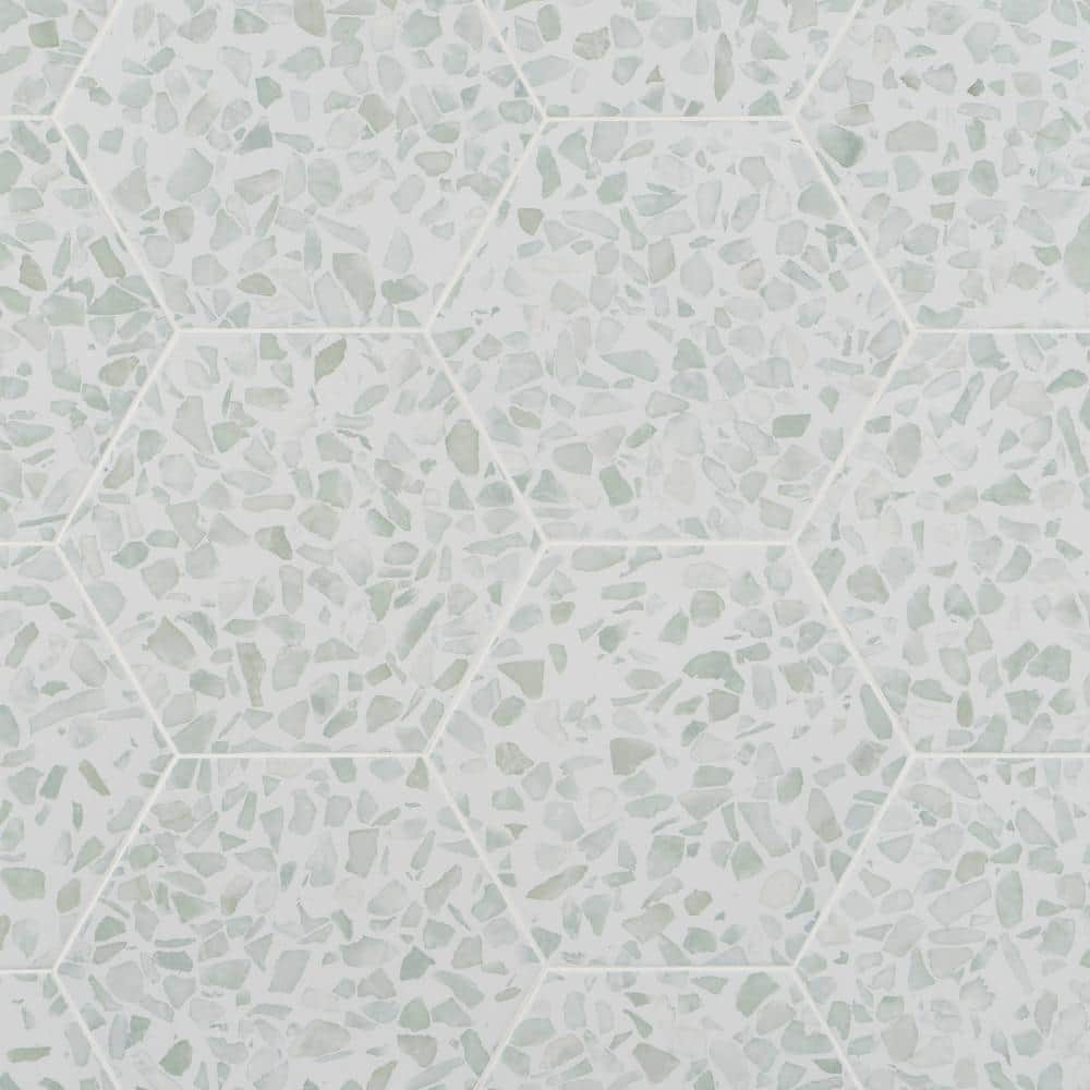 Ivy Hill Tile Fusion Hex Green Terrazzo 9.13 in. x 10.51 in. Matte Porcelain Floor and Wall Tile (8.07 sq. ft./Case)