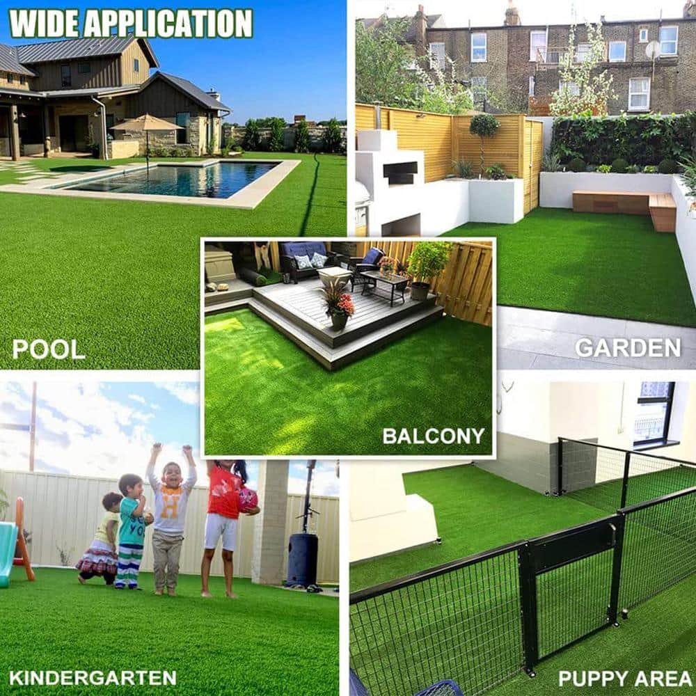 LITA Realistic 10 ft. W x Cut to Length Green Artificial Grass Turf