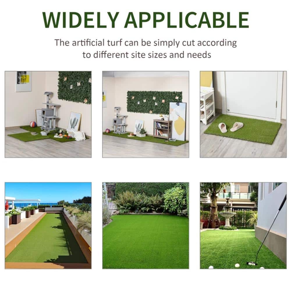 LITA Realistic 10 ft. W x Cut to Length Green Artificial Grass Turf