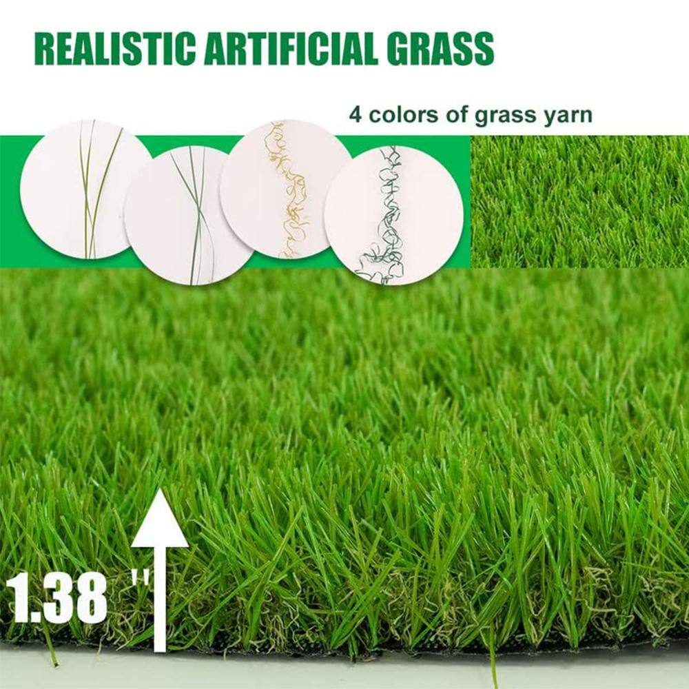 LITA ECO 1.38 Pile Height 8 ft. W x Cut to Length Green Artificial Grass Turf
