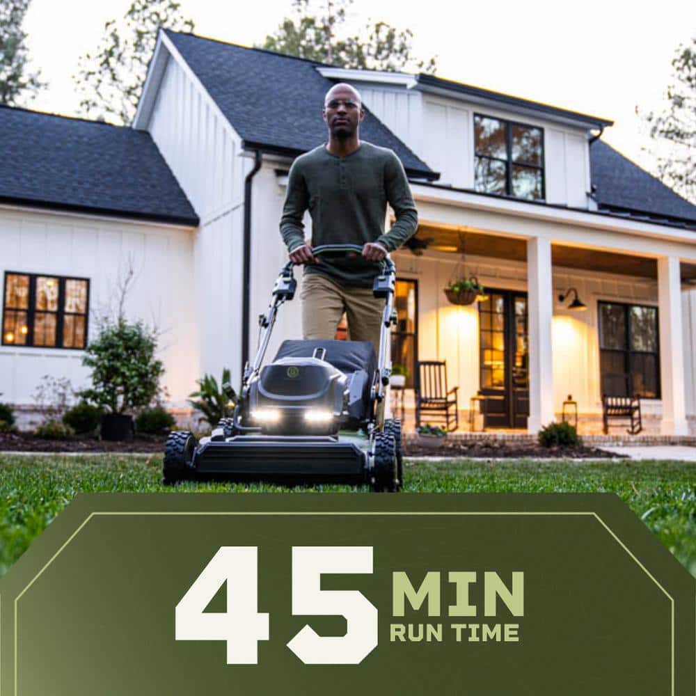 Green Machine 62V Brushless 22 in. Electric Cordless Battery Self- Propelled Lawn Mower with 2 4.0 Ah Batteries and Charger