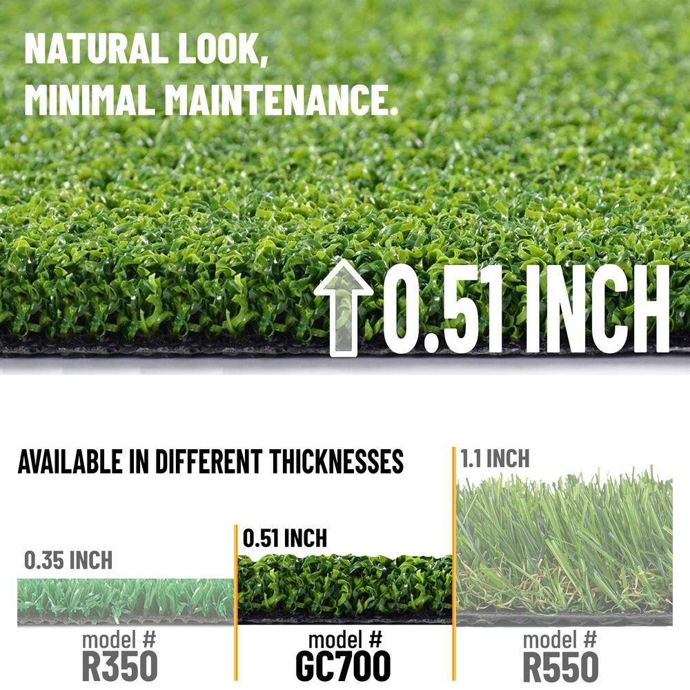 Ottomanson Golf Putting Green Waterproof Solid Indoor/Outdoor 3 ft. x 2 ft. . (3' X 2') Green Artificial Grass Runner Rug