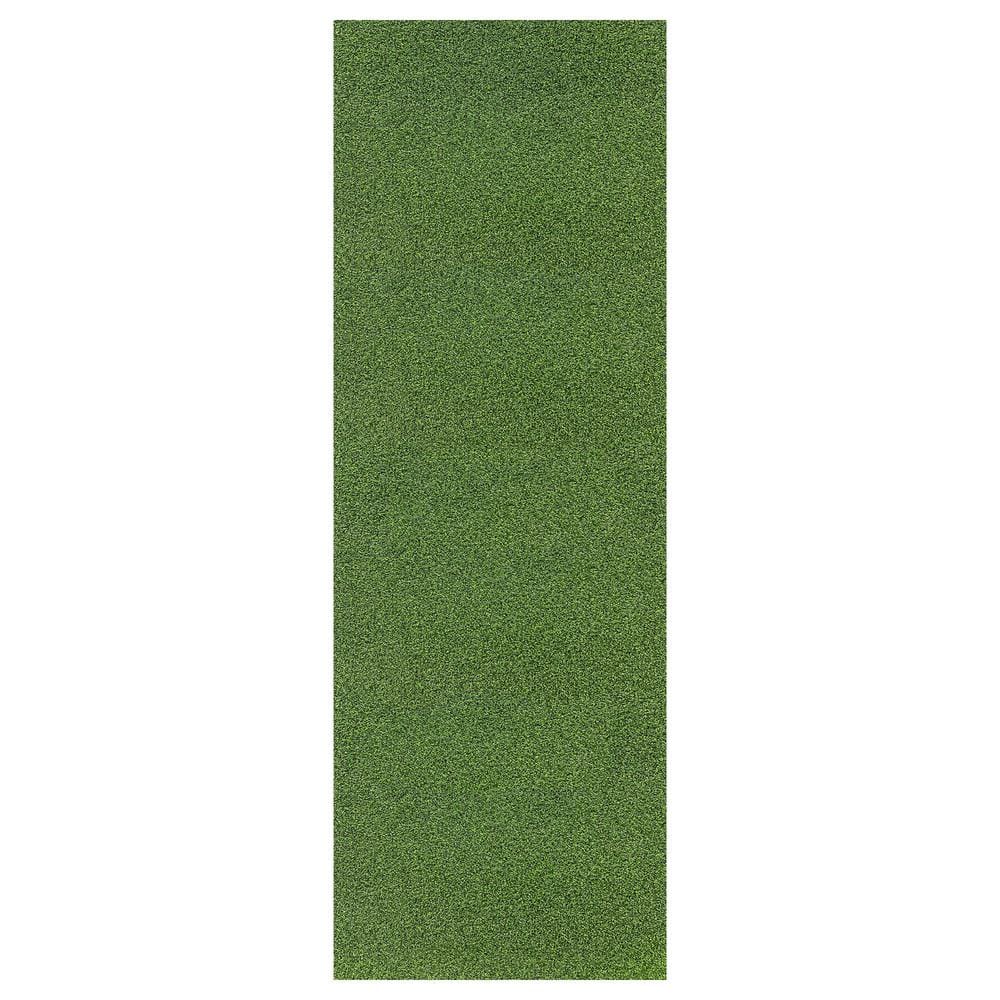 Ottomanson Golf Putting Green Waterproof Solid Indoor/Outdoor 3 ft. x 2 ft. . (3' X 2') Green Artificial Grass Runner Rug