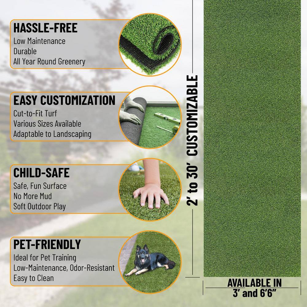 Ottomanson Golf Putting Green Waterproof Solid Indoor/Outdoor 3 ft. x 2 ft. . (3' X 2') Green Artificial Grass Runner Rug