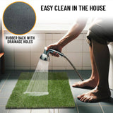 Ottomanson Pet Training Easy Clean 3 ft. x 3 ft. Indoor/Outdoor Green Reusable Training Artificial Grass Pad, Runner Rug