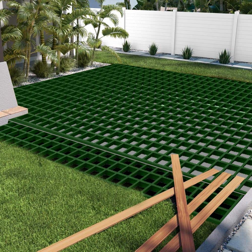 Wellco 1 ft. x 4 ft. x 1 in. Green Fiberglass Paver Molded Grating