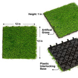 Pro Space 12 in. x 12 in. Interlocking Flooring Tiles Tufted Grass Deck Tile Green (10-Pack)