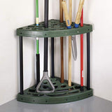 Stalwart Green 2-Tier Corner Plastic Garage Storage Shelving Unit (16 in. W x 22 in. H x 24 in. D)
