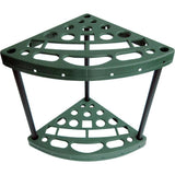 Stalwart Green 2-Tier Corner Plastic Garage Storage Shelving Unit (16 in. W x 22 in. H x 24 in. D)