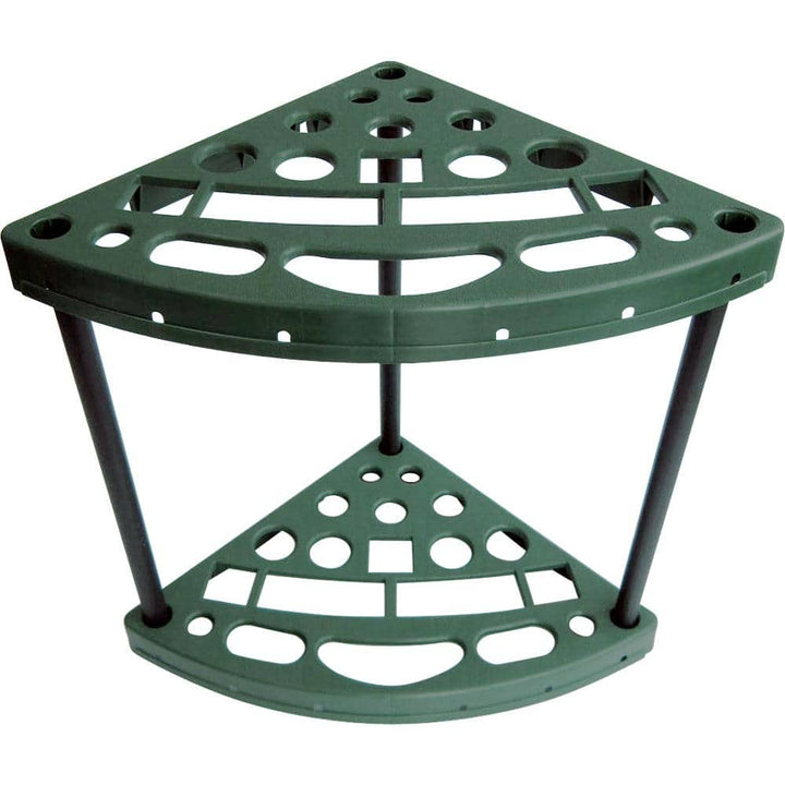 Stalwart Green 2-Tier Corner Plastic Garage Storage Shelving Unit (16 in. W x 22 in. H x 24 in. D)
