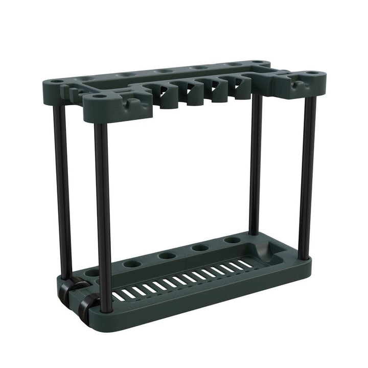 Stalwart Green 2-Tier Rolling Plastic Garage Storage Shelving Unit (14 in. W x 29 in. H x 34 in. D)