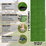 Sweet Home Stores Green 3 ft. x 30 ft. Meadowland Collection Waterproof Solid Artificial Grass Runner Rug Indoor/Outdoor Area Rug