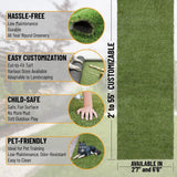 Sweet Home Stores Meadowland Collection Waterproof Solid Indoor/Outdoor (2'7" x 12') 3 ft. x 12 ft. Green Artificial Grass Runner Rug
