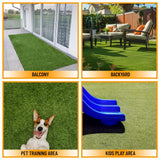 Sweet Home Stores Meadowland Collection Waterproof Solid Indoor/Outdoor (2'7" x 18') 3 ft. x 18 ft. Green Artificial Grass Runner Rug
