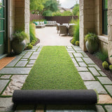 Sweet Home Stores Meadowland Collection Waterproof Solid Indoor/Outdoor (2'7" x 18') 3 ft. x 18 ft. Green Artificial Grass Runner Rug