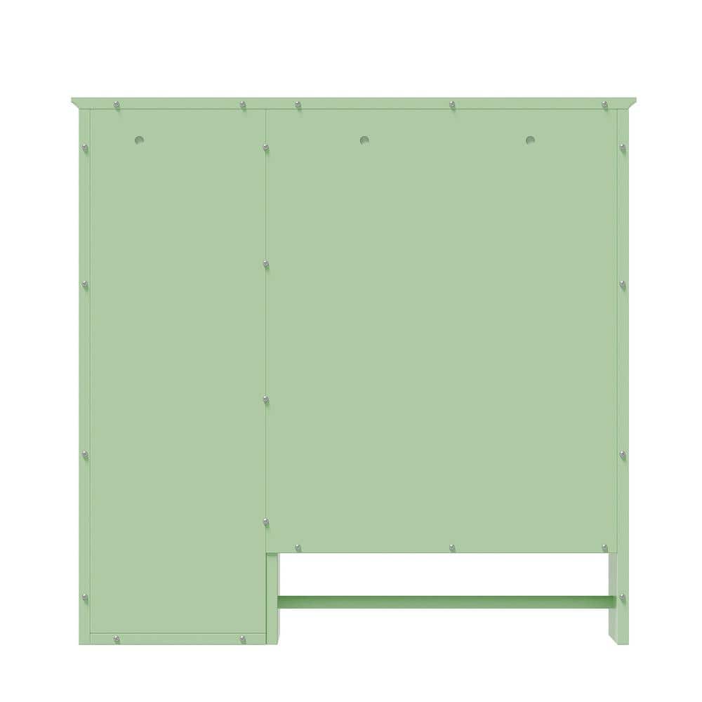 Tileon 28.85 in. W x 28 in. H Rectangular Wood Medicine Cabinet with Mirror Storage Cabinet in Green