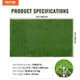 VEVOR Artificial Grass 6 ft. x 10 ft. Green Turf 1.38 in. Fake Door Mat Artificial Grass with Drainage Holes Runner Rug
