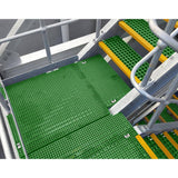 Wellco Fiberglass Molded Grating for Floors Outdoor Drain Cover Deck Tile 1.5 in. x 1.5 in. x 1 in., 10.6 in. x 10.6 in., Green
