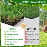 YOFE 5 ft. x 8 ft. Green Outdoor Artificial Grass Runner Rug Thick Realistic Artificial Turf Fake Grass 1.38 in. Pile Height