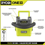 RYOBI ONE+ 18V Cordless 1 Gal. Wet/Dry Vacuum (Tool Only) with 6 ft. x 1-1/4 in. Replacement Hose