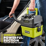 RYOBI ONE+ 18V Cordless 1 Gal. Wet/Dry Vacuum (Tool Only) with LINK Wall Rails (2-Pack)