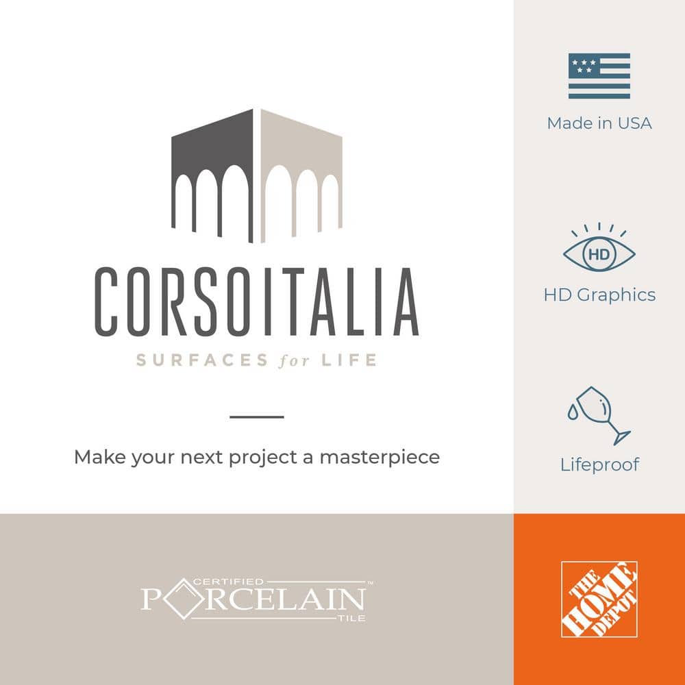 Corso Italia Sample - Alpe Greige 6 in. x 6 in. x 0.75 in. Stone Look Porcelain Paver