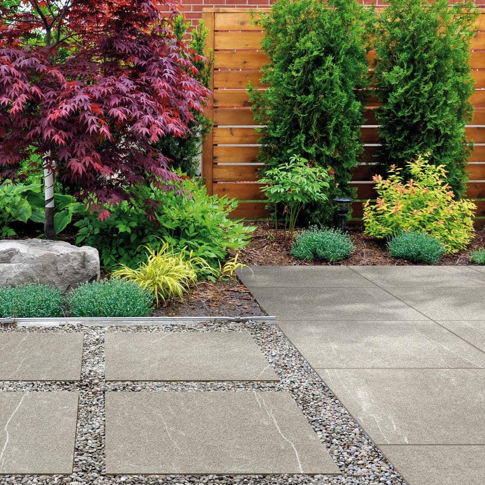 Alpe Greige 24 in. x 24 in. x 3/4 in. Stone-Look Porcelain Outdoor Paver Tile