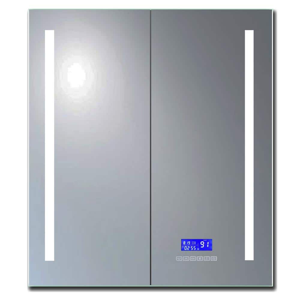 ALFI BRAND 26 in. W x 30 in. H Frameless Recessed or Surface Mount Medicine Cabinet with LED Light and Bluetooth