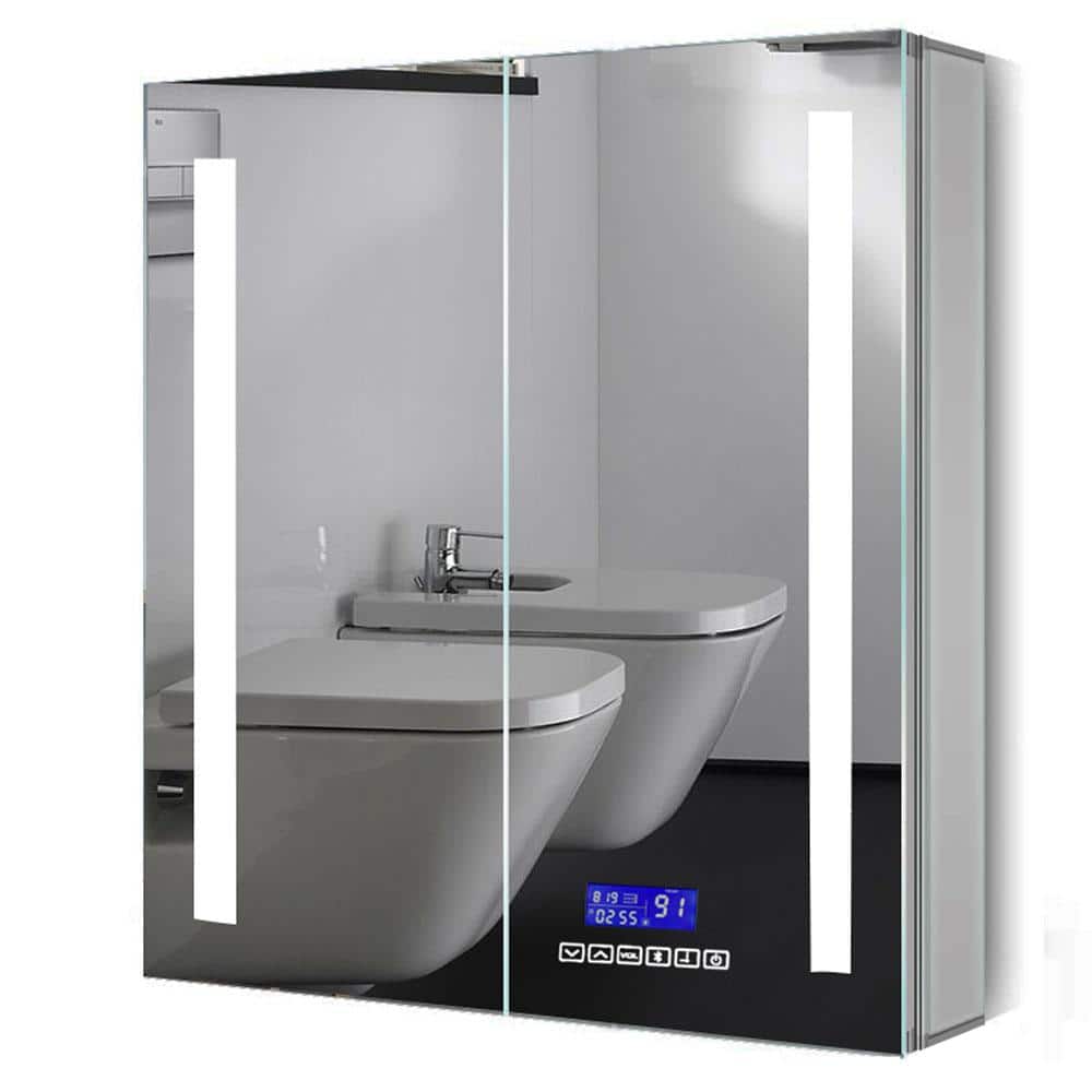 ALFI BRAND 26 in. W x 30 in. H Frameless Recessed or Surface Mount Medicine Cabinet with LED Light and Bluetooth