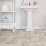 FloorPops Platinum Peel and Stick Vinyl Floor Tiles, Grey Marble Look, 12 in. x 12 in. — 20 Tiles (20 sq. ft./Case)