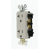 Leviton Decora Plus 20 Amp Industrial Grade Duplex Outlet, Gray