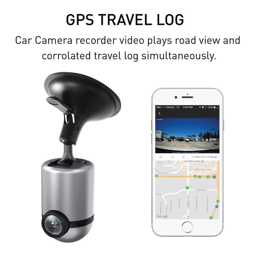 SecurityMan Full HD Wired Car Camera Recorder with Impact Sensor and GPS Mapping Data