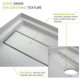 Transolid Linear 30 in. x 60 in. Single-Threshold Shower Base with Right Drain in Grey