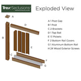 Trex Seclusions 5 in. x 5 in. x 8 ft. Winchester Grey Wood-Plastic Composite Fence Post with Crown Post Cap