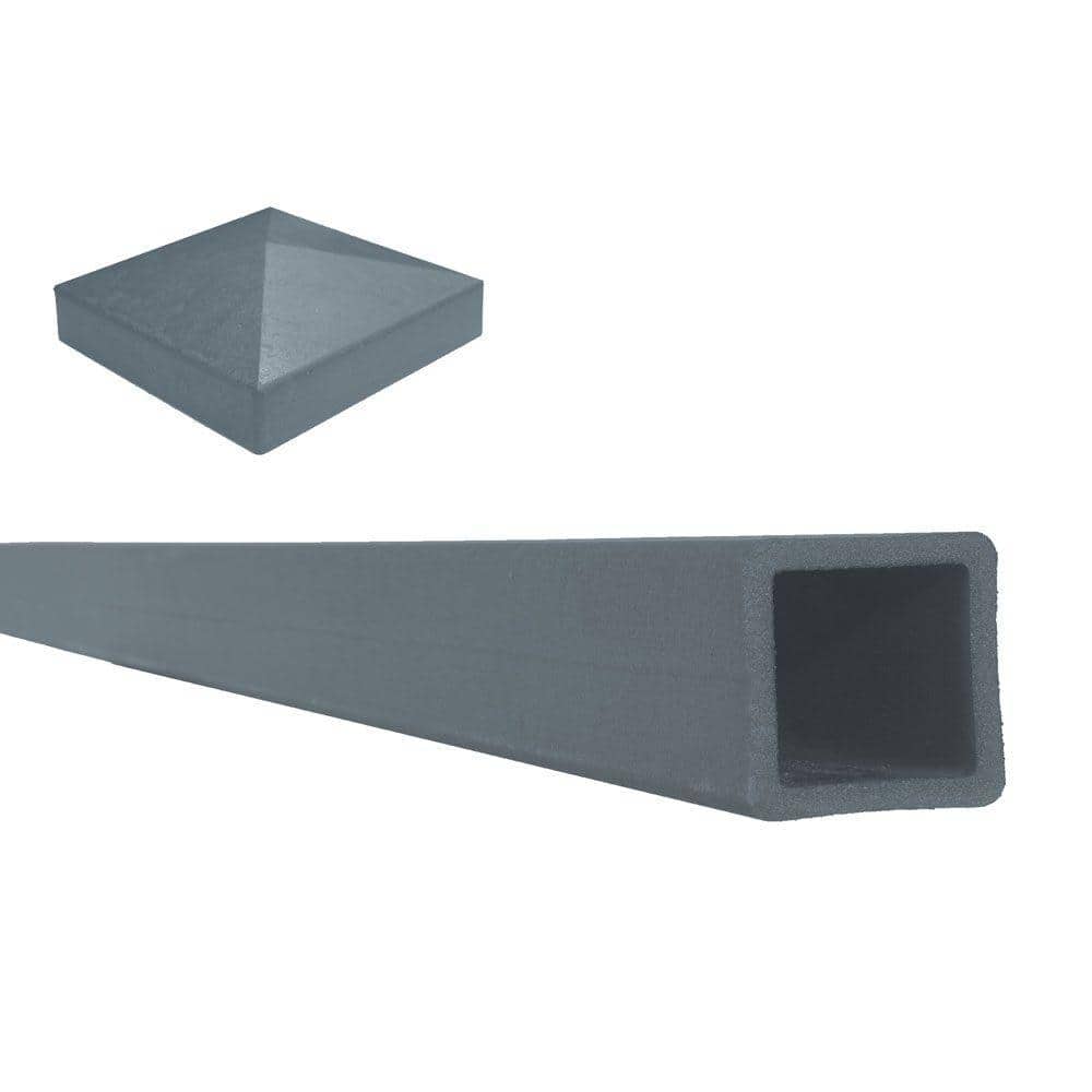 Trex Seclusions 5 in. x 5 in. x 8 ft. Winchester Grey Wood-Plastic Composite Fence Post with Crown Post Cap