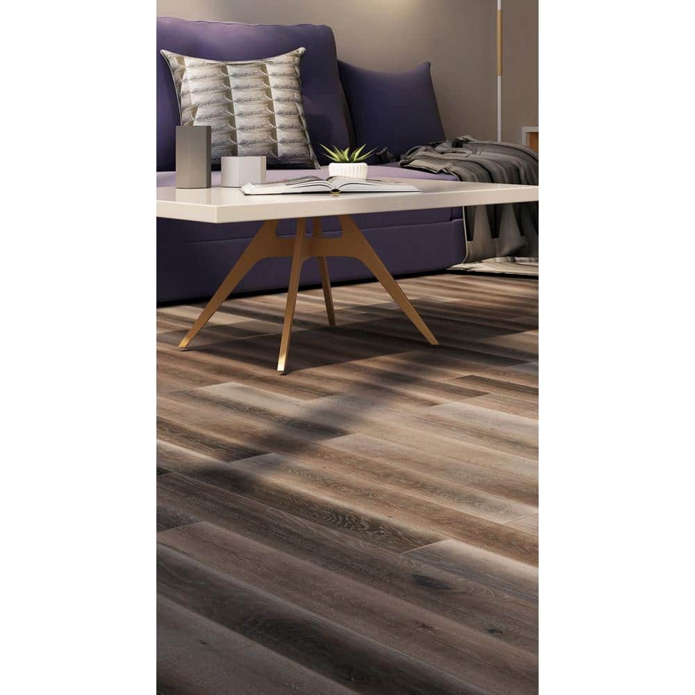 NATU Grey Washed French Oak 3/8 in. T x 7.5 in. W Click Lock Wire Brushed Engineered Hardwood Flooring (19.4 sq.ft./case)