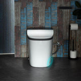 WOODBRIDGE Elongated ADA Smart Bidet Toilet - Grey, 1.28 GPF, Auto Open/Close, Clean Foam Dispenser